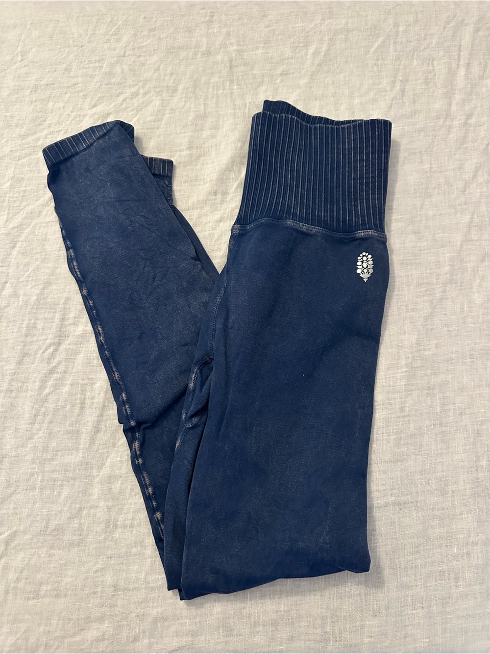 FP Movement by Free People Navy Ribbed-Waist Leggings